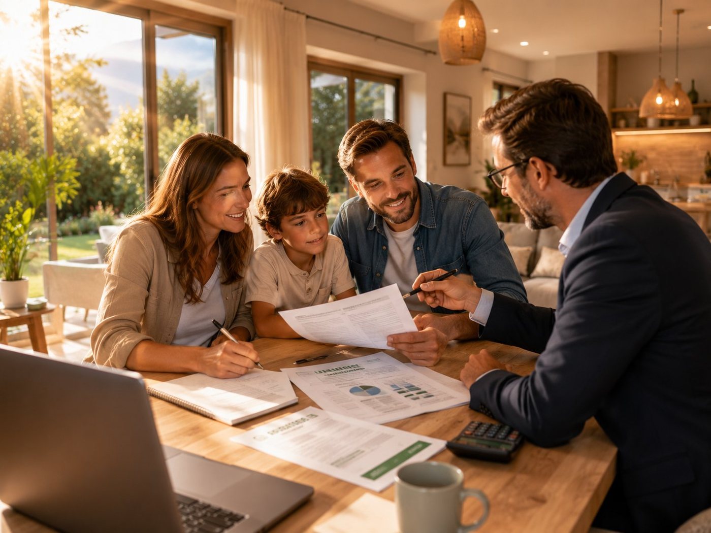 Conseiller estimant les aides à la rénovation avec un propriétaire